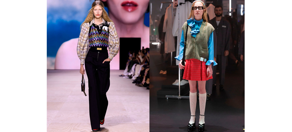Louis Vuitton primavera verão 2020 e Gucci inverno 2020 