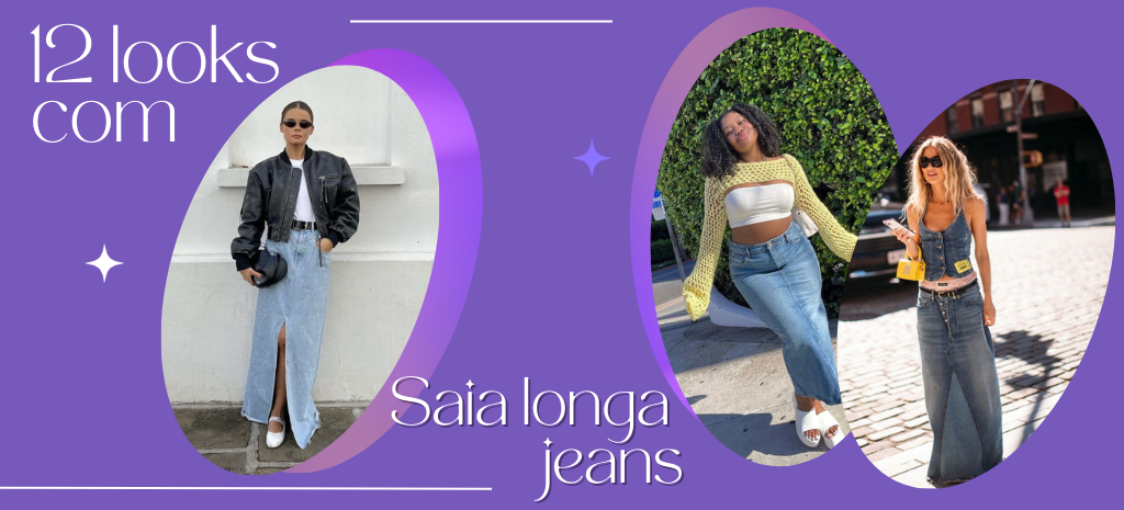 Aprenda a montar looks estilosos com saia longa jeans! (Foto: divulgação).
