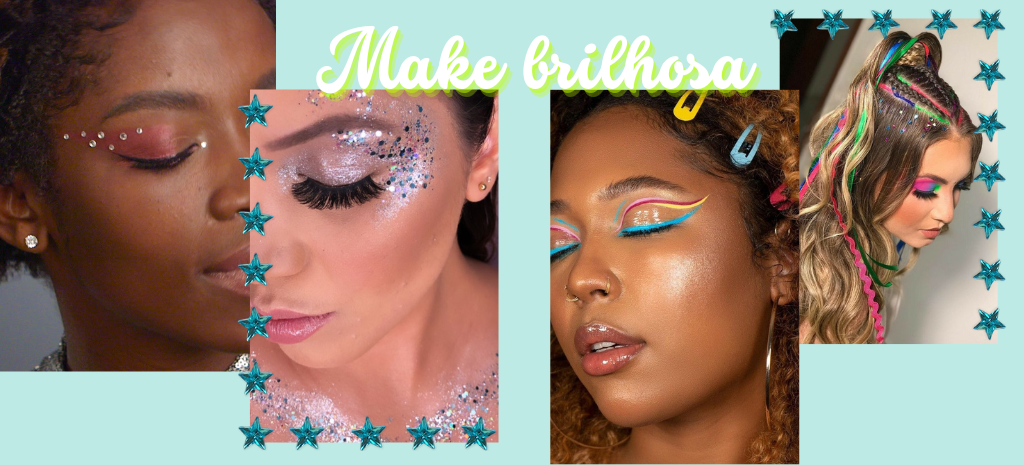  Inspirações de maquiagem brilhosa para o Carnaval. (Fotos: divulgação).