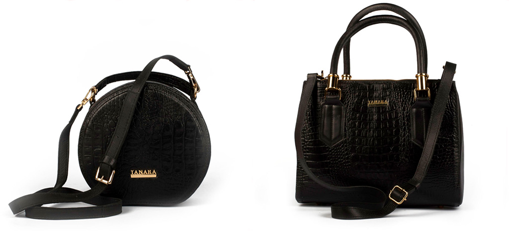 Bolsas Tanara na textura Croco