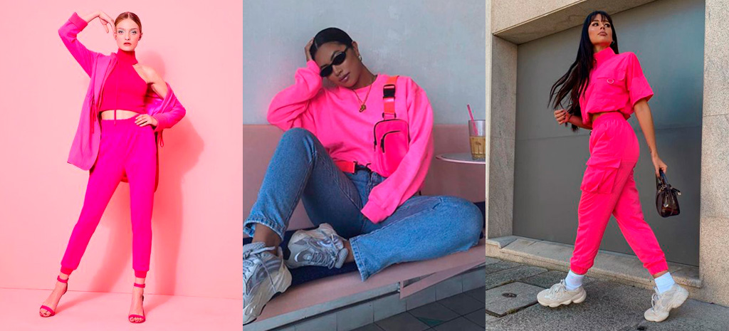 cores rosa vibrante em looks