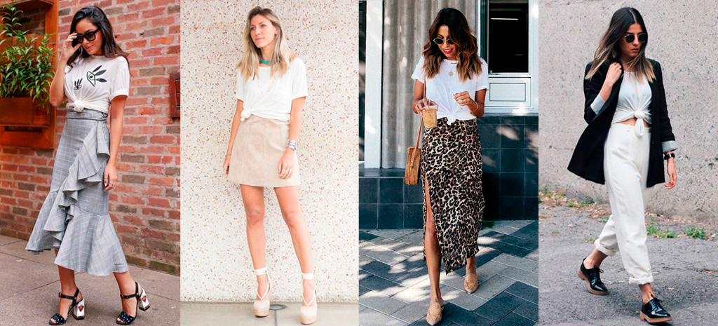 camiseta branca com nozinho