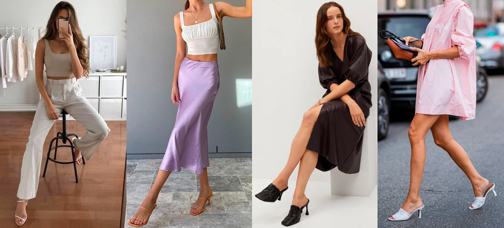 visual feminino com salto carretel