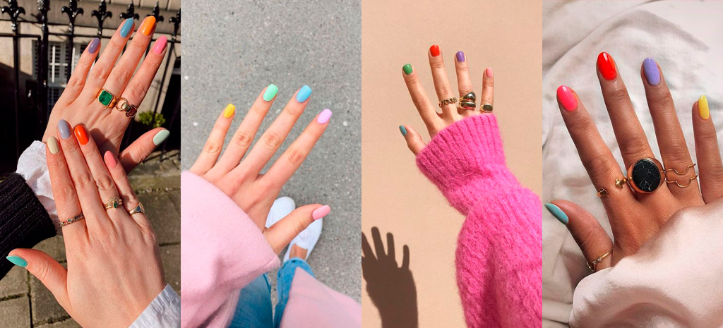 colorbloking nail art