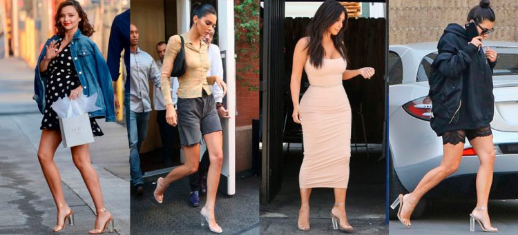 Famosas usando salto de acrílico