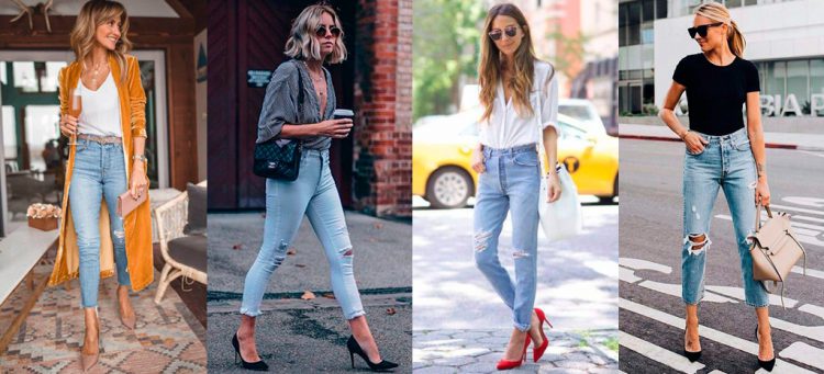 glamour em look com jeans skinny e scarpin