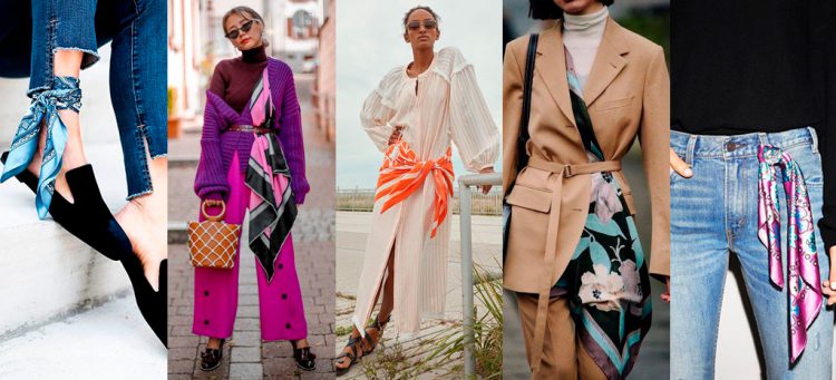 Lenços usados de maneiras diferentes