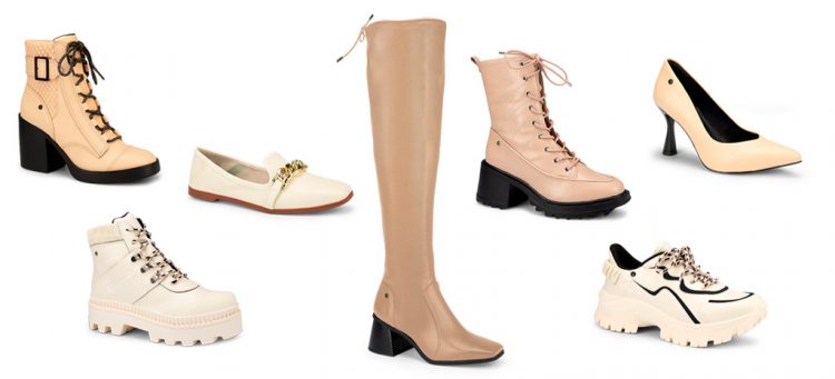 Calçados em tons baunilha e bege Tanara