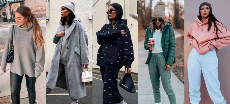 Looks com peças oversized para moda comfy e bota de pelinhos