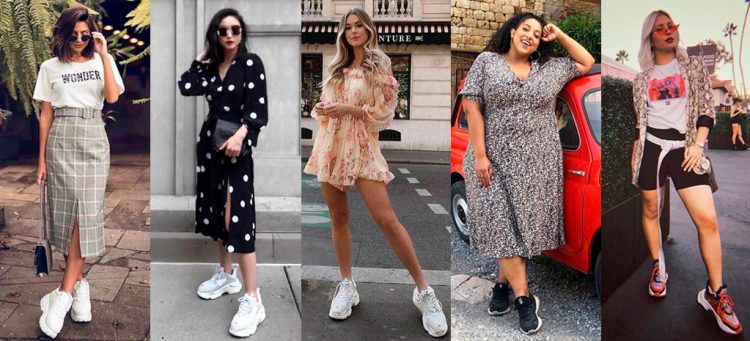 Chunky sneaker com looks estampados.