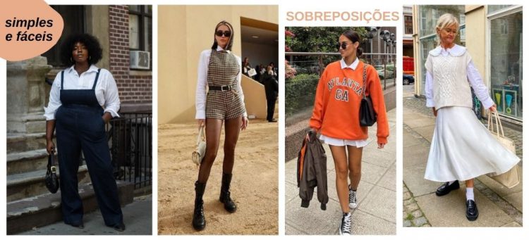 Sobreposições feitas com camisa