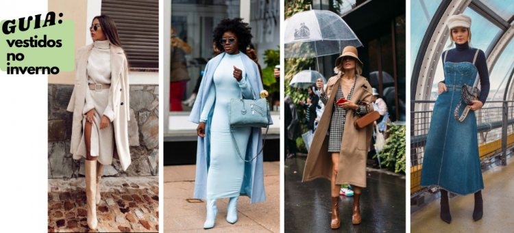 Vestidos em looks de inverno