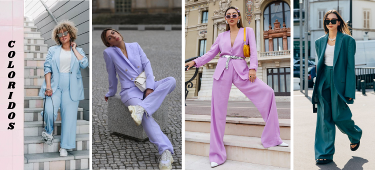 Looks com alfaiataria feminina com cores da moda que trazem alegria