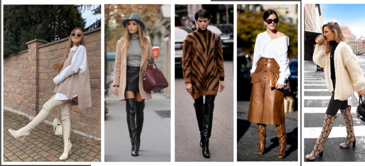 Looks com botas over the knee cano alto