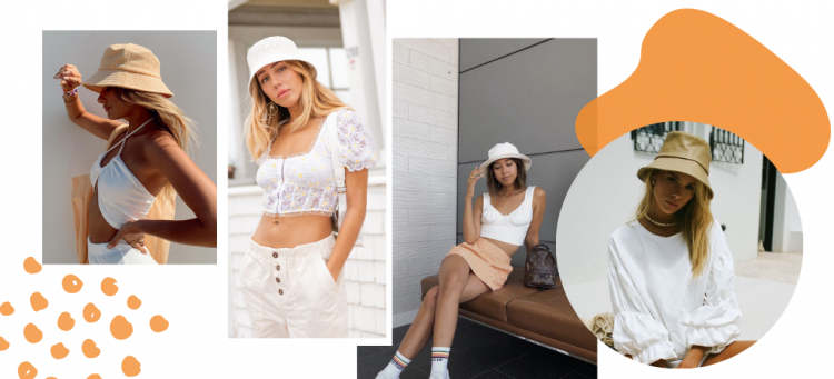 Looks de praia com bucket hat