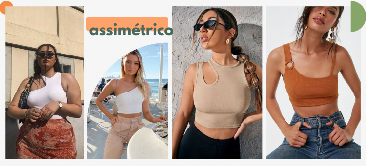 Croppeds com assimetria e recortes