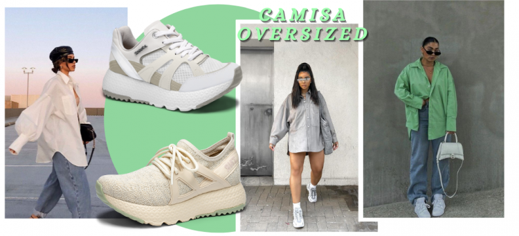 Looks com camisa oversized e tênis