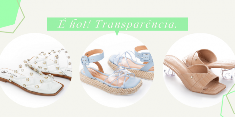 Sandálias Tanara com detalhes transparentes: trend de verão