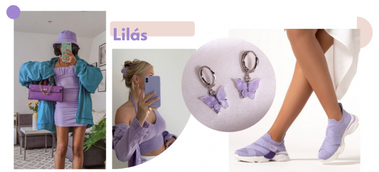 Combinação criativa de acessório e calçado lilás