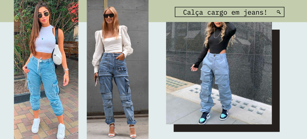 Calça cargo jeans: estilo em produções casuais