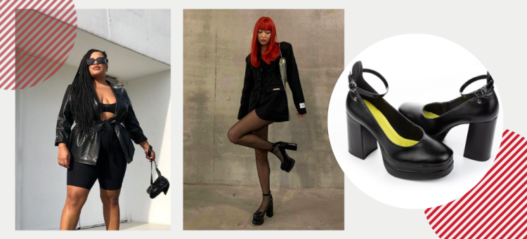 Look total black + sapato plataforma Tanara. (Fotos: divulgação).