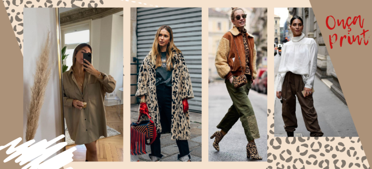 Produções estilosas com a bota Tanara de onça. (Fotos: divulgação).