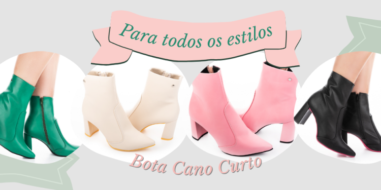 4 opções de cores para a bota de cano curto Tanara.