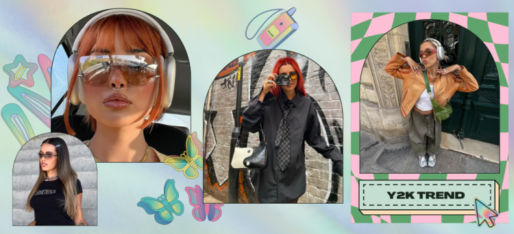 Óculos de sol, fones de ouvido e câmeras digitais da estética Y2K. (Fotos: divulgação).