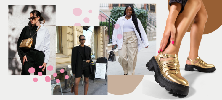 Combine nosso sapato metalizado com peças comfy para um visual casual. (Fotos: divulgação).