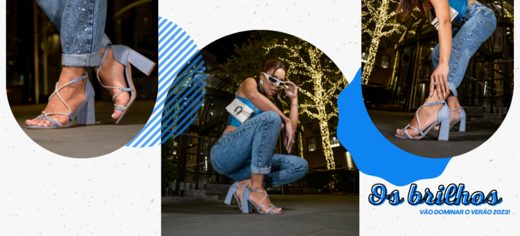 Brilhos + jeans estão super em alta e garantem uma produção feminina e delicada. (Fotos: divulgação).