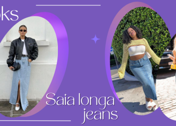 Aprenda a montar looks estilosos com saia longa jeans! (Foto: divulgação).