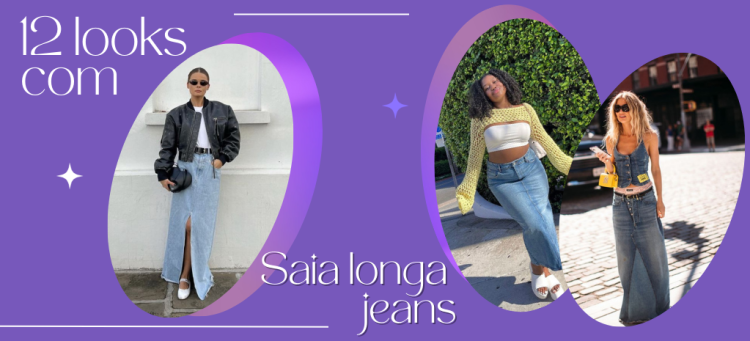 Aprenda a montar looks estilosos com saia longa jeans! (Foto: divulgação).
