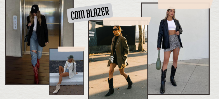 Esse modelo de bota é versátil, perfeita para compor o look western + blazer! (Fotos: divulgação).