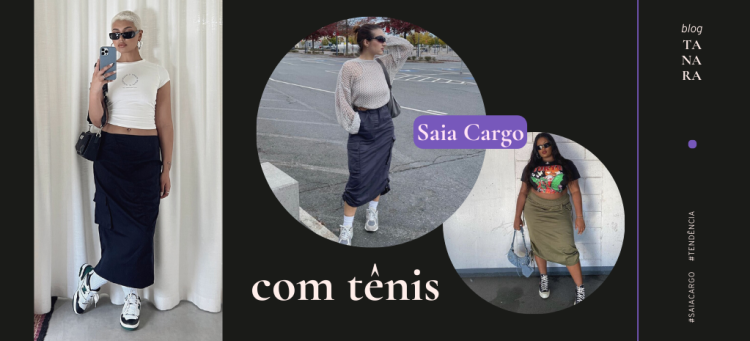 Para um visual urbano use saia cargo + tênis. (Fotos: divulgação).