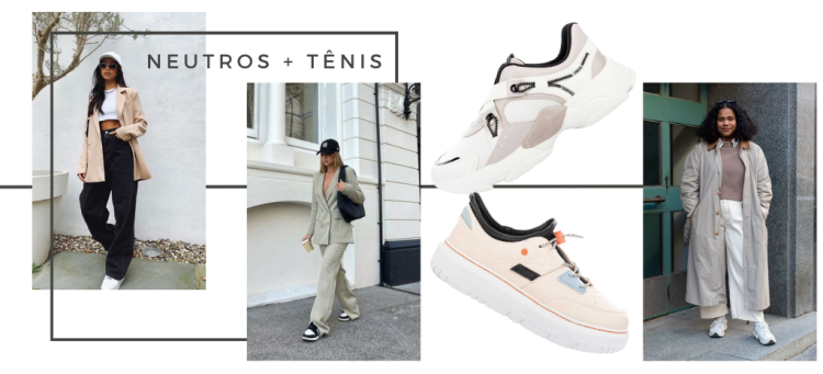 Comfy e mega estilosa com looks neutros e tênis. (Fotos: divulgação)