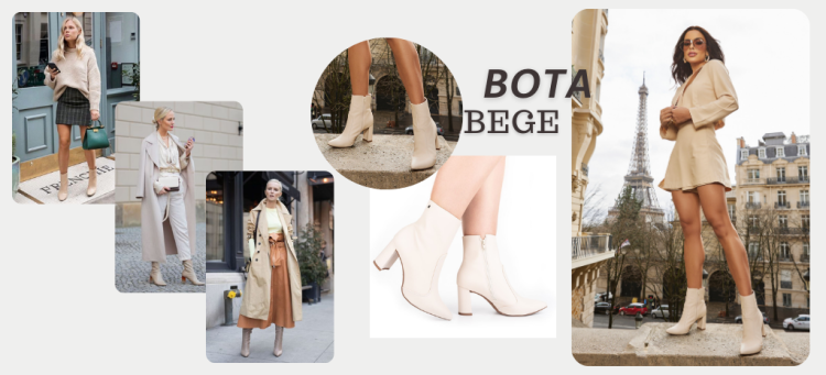 Invista na versatilidade da bota de cano curto bege (Fotos: divulgação).