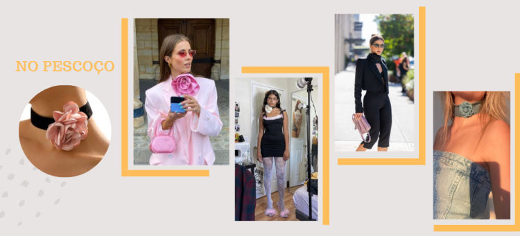 Descubra o acessório vintage queridinho das fashionistas: flor no pescoço. (Foto: divulgação).