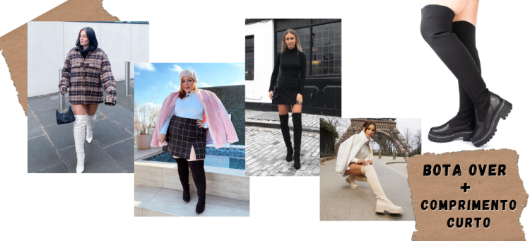 Eleve seus looks com a combinação bota over knee com comprimento curto. (fotos: divulgação)