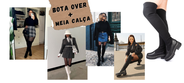 Eleve seus looks com a combinação bota over com meia calça. (fotos: divulgação)