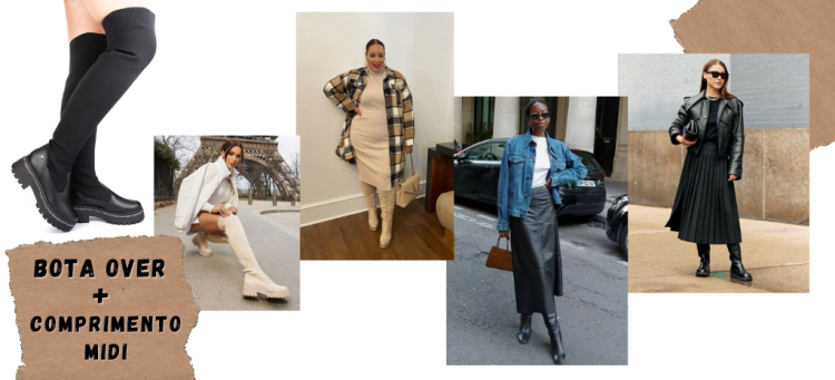 Ouse nas combinações com bota over e comprimento curto. (fotos: divulgação)