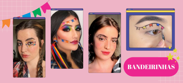 A make de bandeirinhas é super divertida para você ousar. (Foto: divulgação)