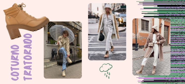 Coturno tratorado é o calçado ideal para os dias chuvosos. (Foto: divulgação)