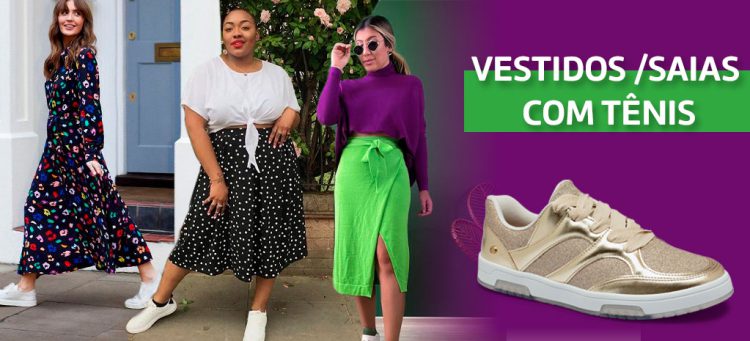 Ouse nas combinações de saias e vestidos com tênis. (Fotos: divulgação)