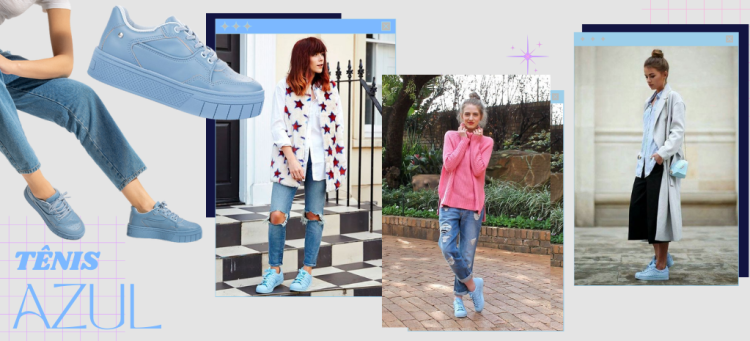 Tênis azul: o novo curinga do seu armário. (Foto: divulgação)