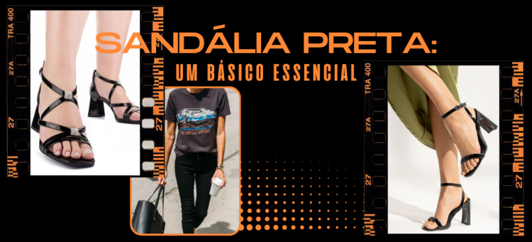 A atemporal sandália preta: um básico essencial. (foto: divulgação)