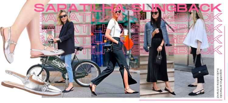 Sapatilha slingback é o equilíbrio entre clássico e sensual. (foto: divulgação)