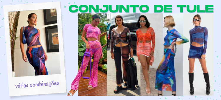 Conjuntos de tule criam um visual sofisticado e fashionista. (foto: divulgação)