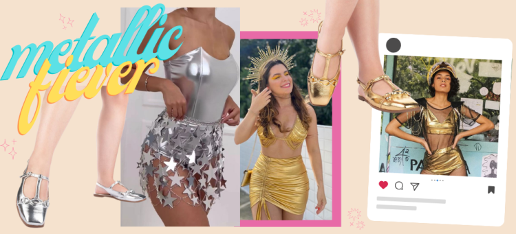 Metallic Fever: brilho metálico dos pés à cabeça. (Fotos: divulgação)
