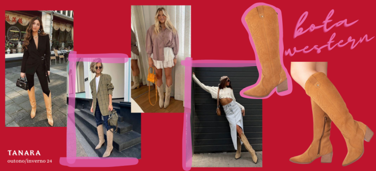 A bota western não pode faltar no guarda-roupa das fashionistas. (Fotos: divulgação)