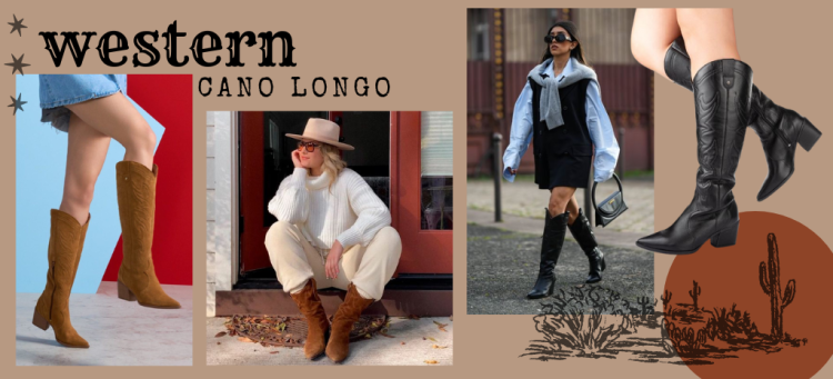 Bota western de cano longo define o Cowboycore. (Fotos: divulgação)